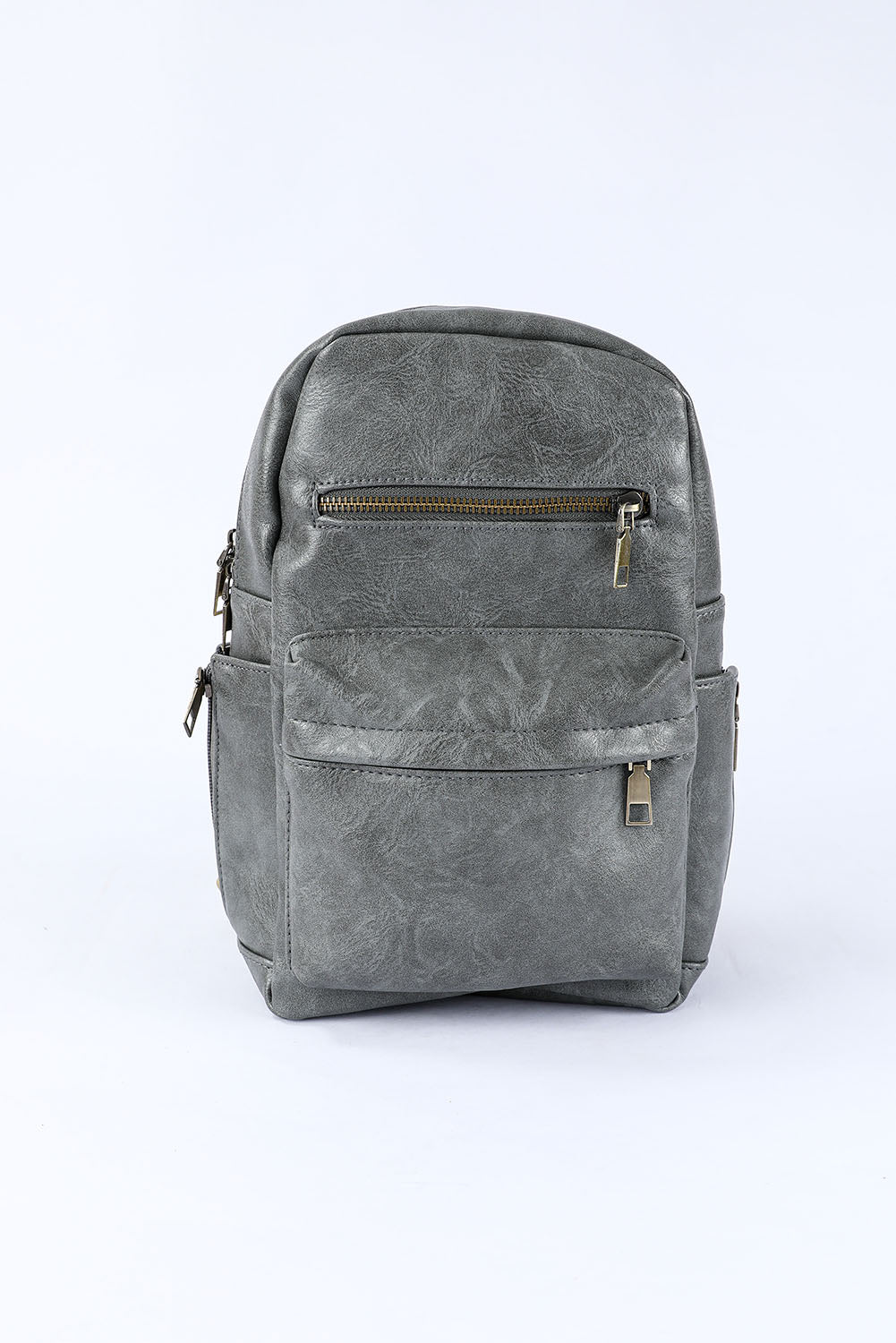 Rucksack aus Kunstleder mit Doppelreißverschluss