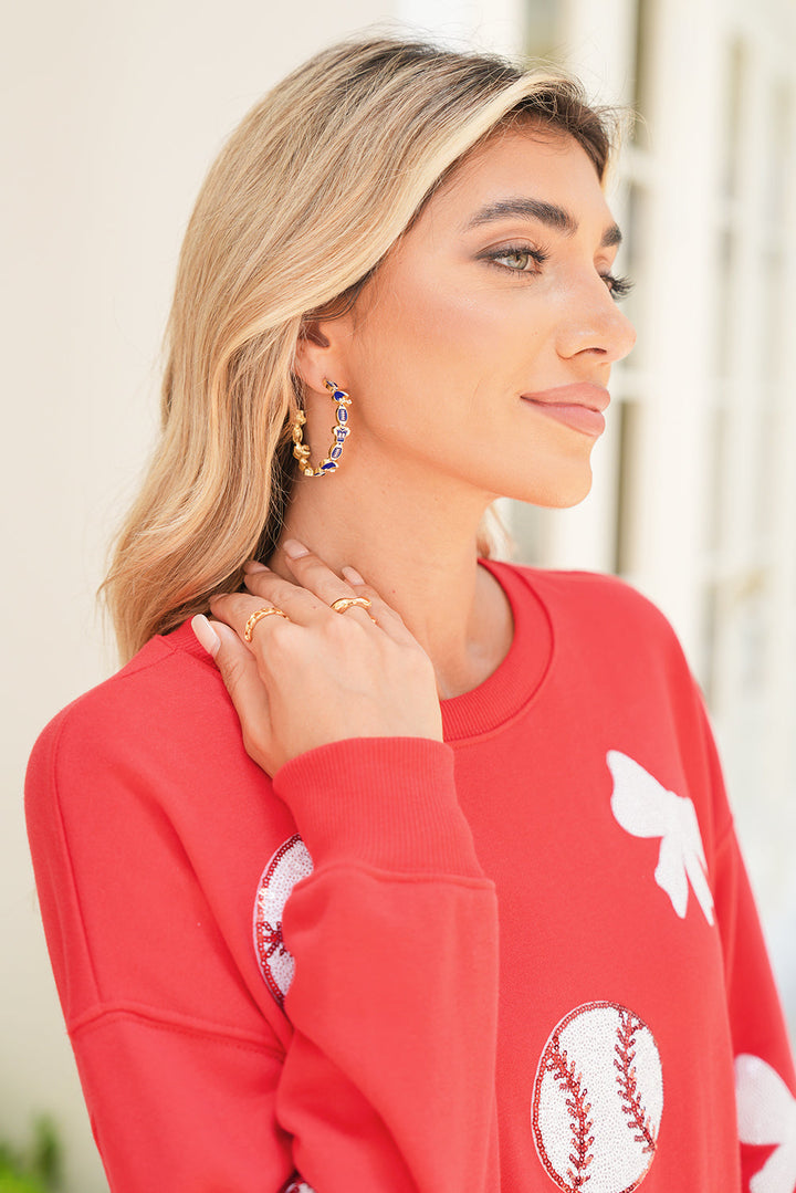 Game Day Football Helmet Jersey Hoop Earrings