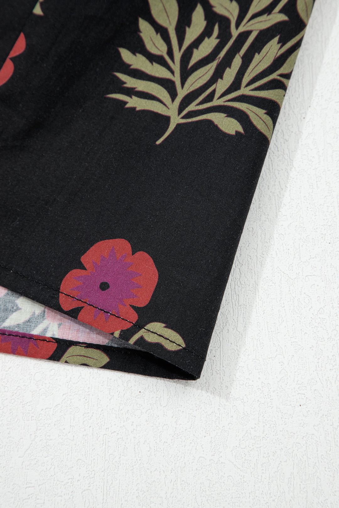 Black Floral Short Bubble Sleeve Tiered Maxi Dress