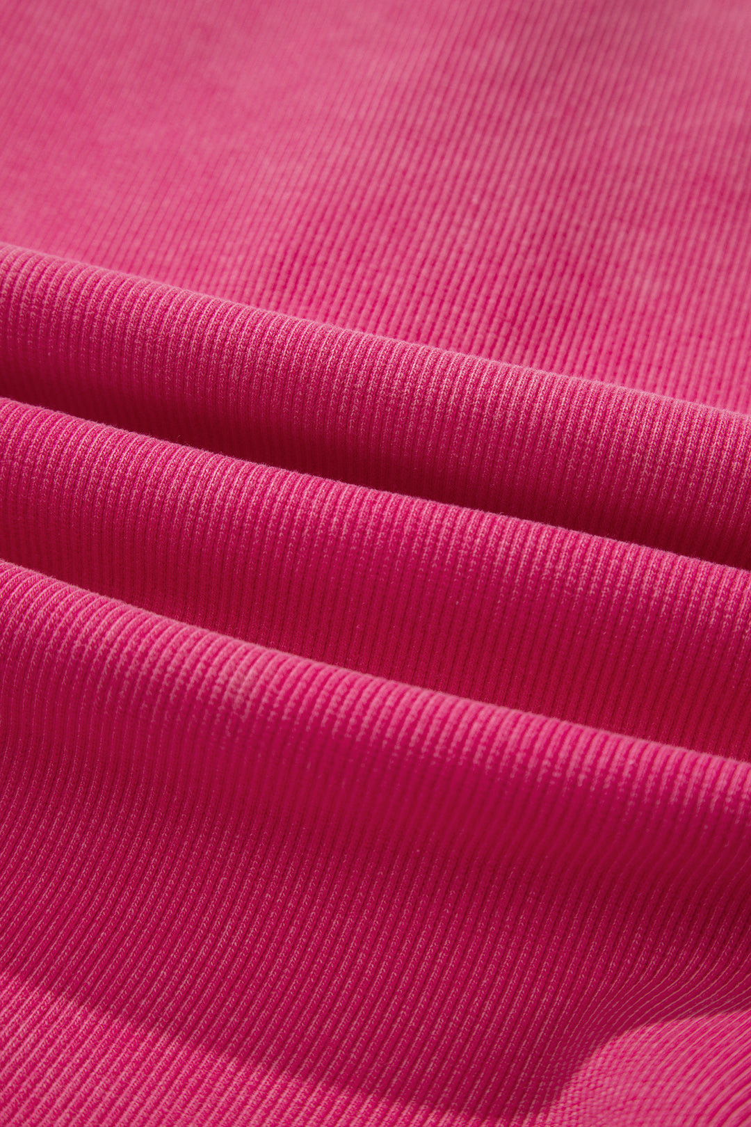 Bright Pink Vintage Distressed Ribbed Mineral Wash Tank Top