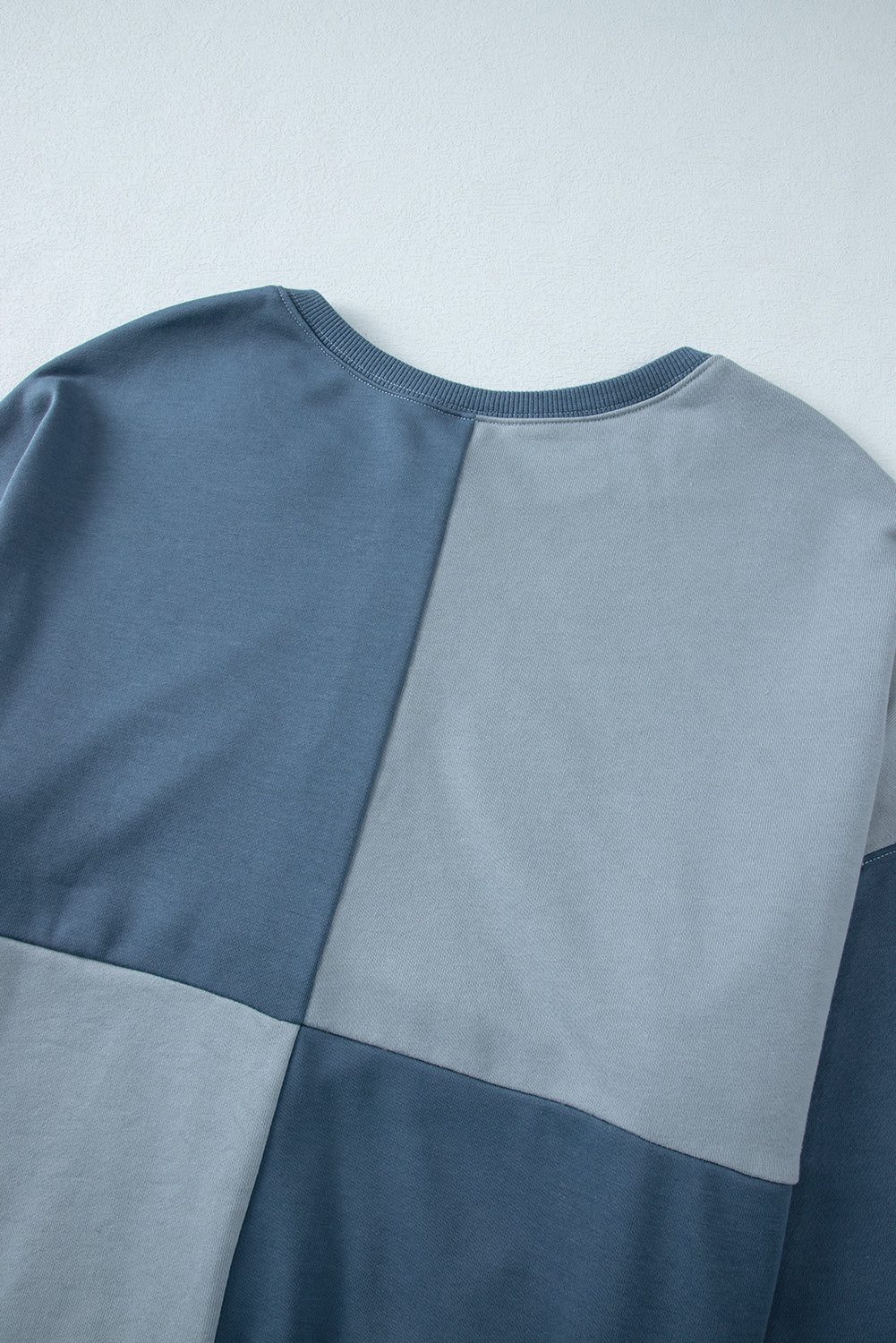 Colorblock Henley High Low Oversize Sweatshirt