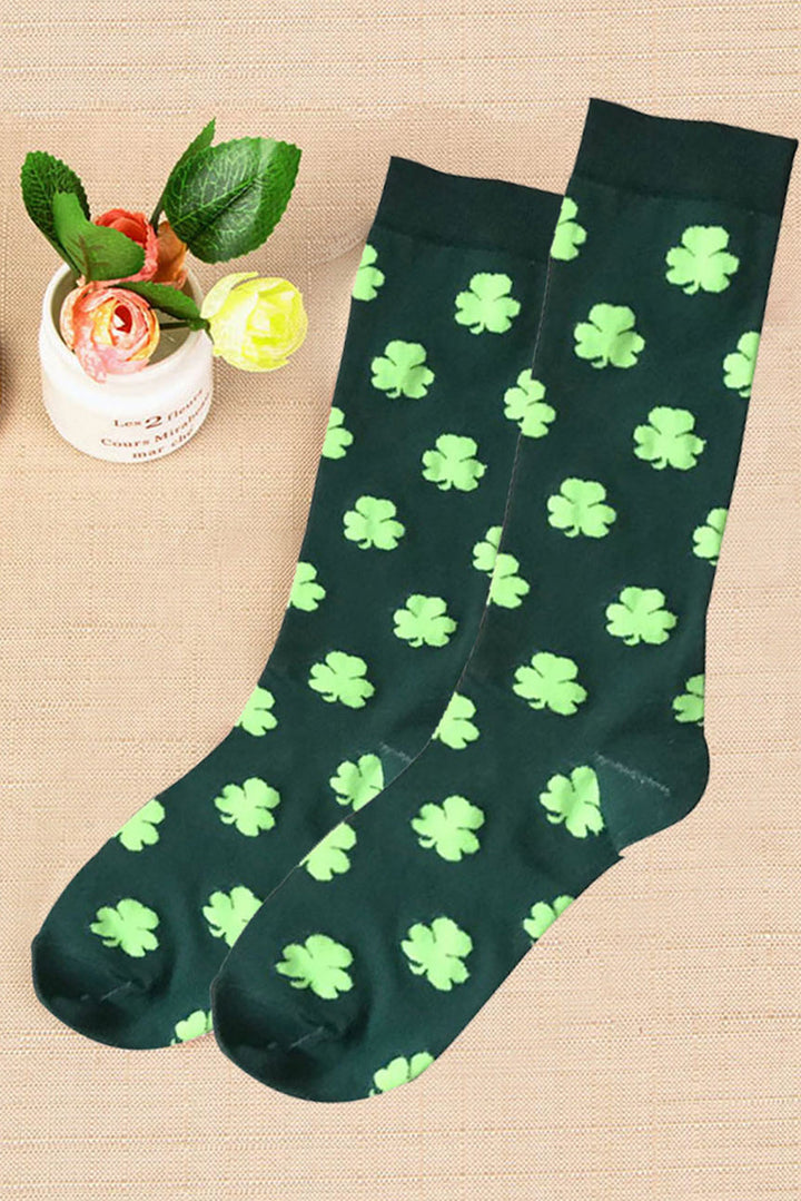 Schlauchsocken mit St. Patricks Kleeblatt-Print