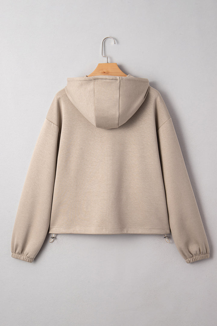 Goat Contrast Bow Embroidered Zip Up Jacket Hoodie