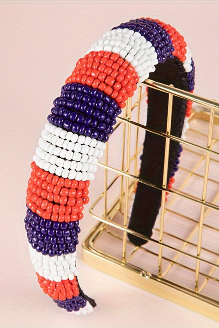 Flag Day Beaded Wide Headband