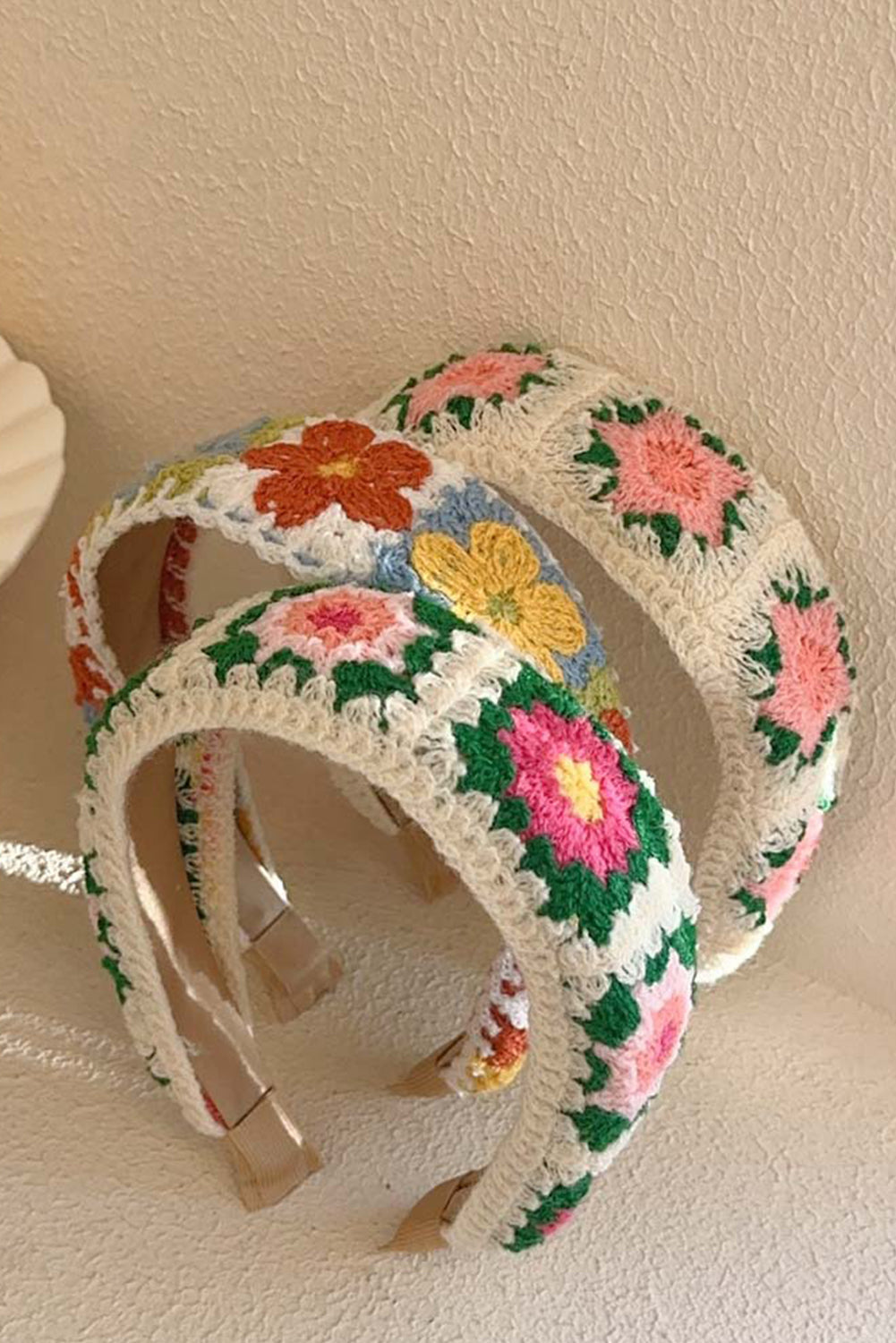 Boho Flower Crochet Cloth Wide Headband