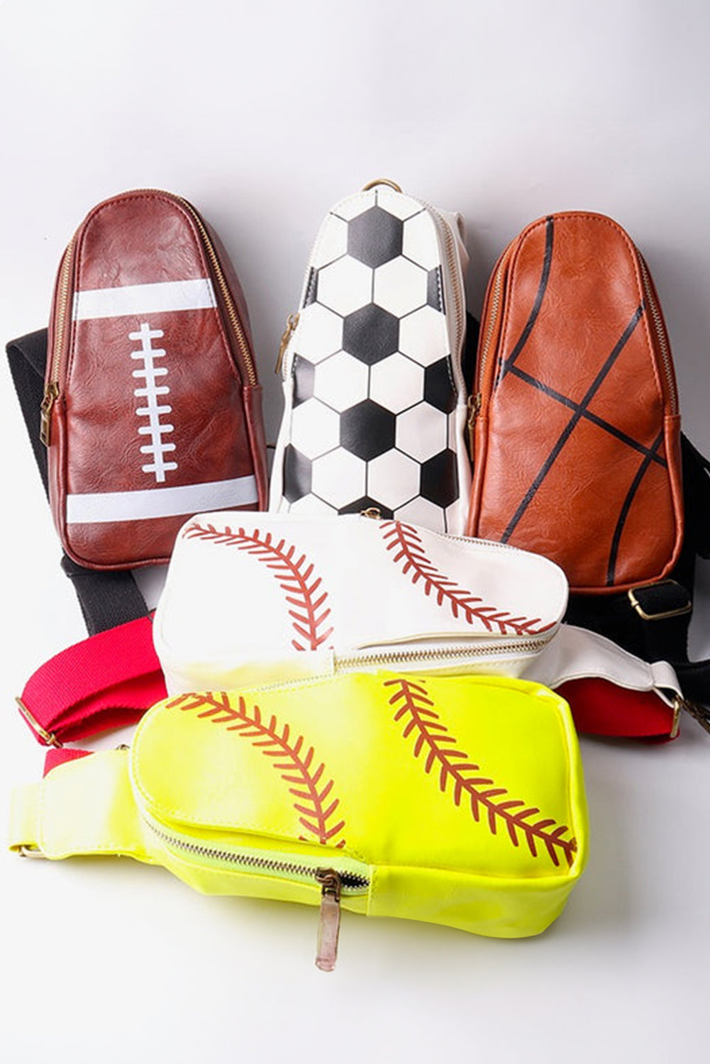 Balls Pattern PU Leather Zipped Sling Bag