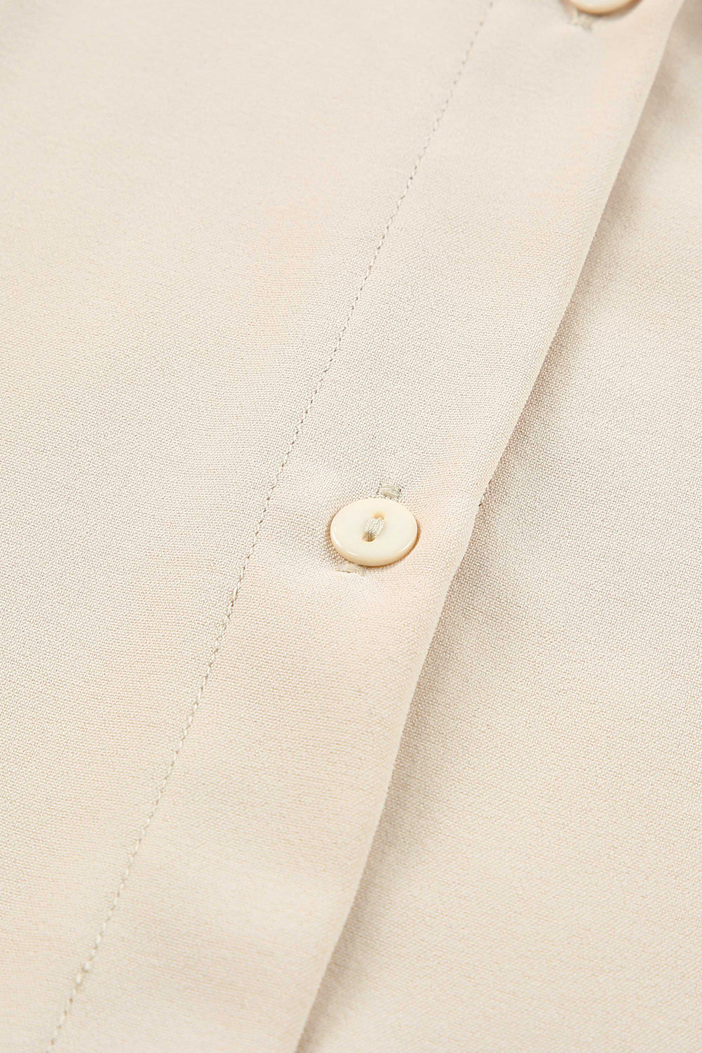 Khaki Ruffle Short Sleeve Button Up Shirt