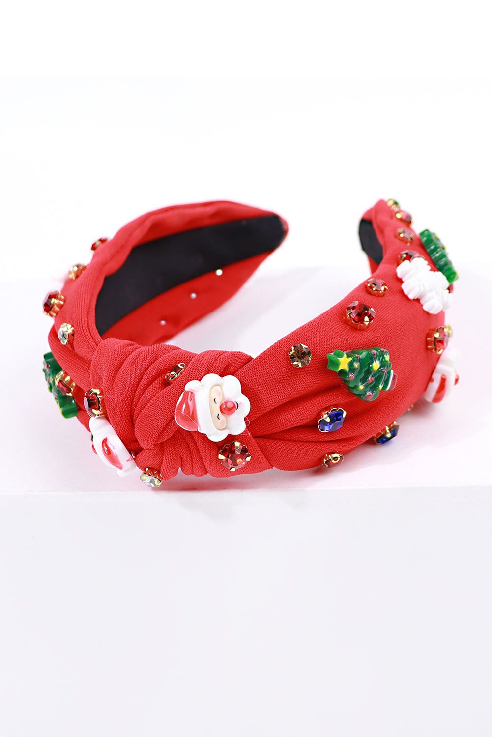 Bandeau noué en strass à motif de Noël