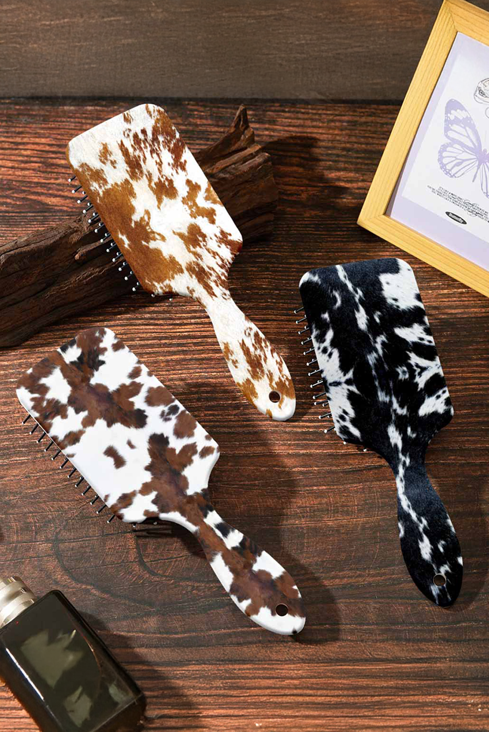 Cow Print Long Handle Air Cushion Comb