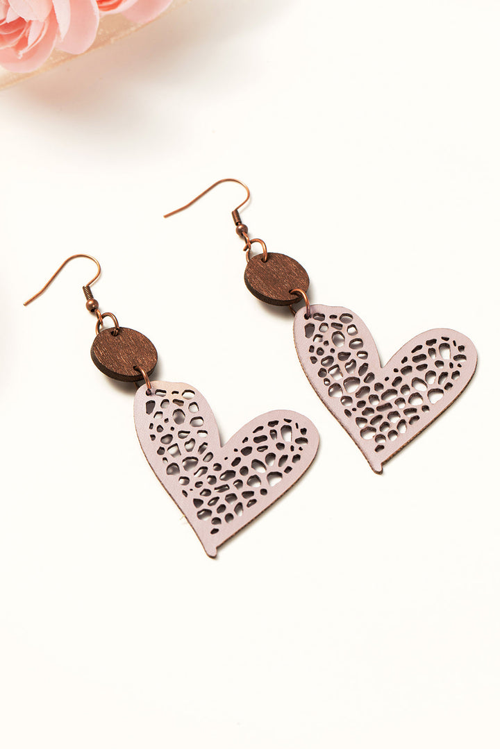 Boucles d'oreilles pendantes en forme de cœur creux pour la Saint-Valentin
