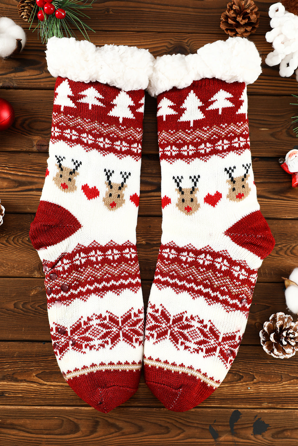 Chaussettes polaires de Noël avec Père Noël et dessin animé