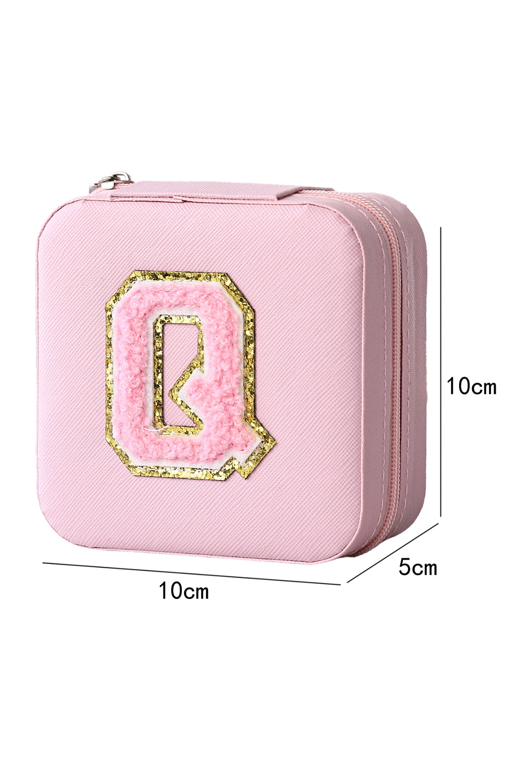 Q Chenille Patch Jewelry Box with Mirror