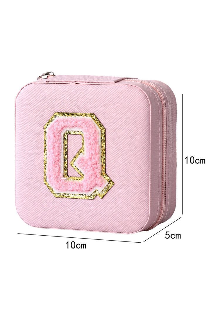 Q Chenille Patch Jewelry Box with Mirror