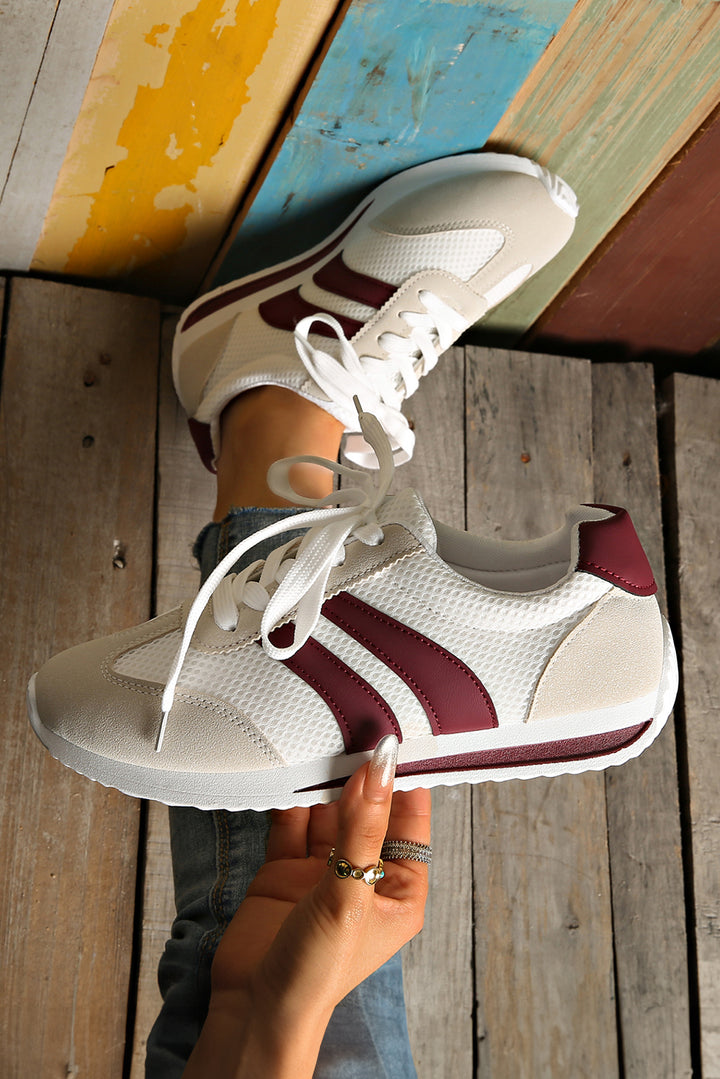 Color Block Patchwork Breathable Lace-up Sneakers