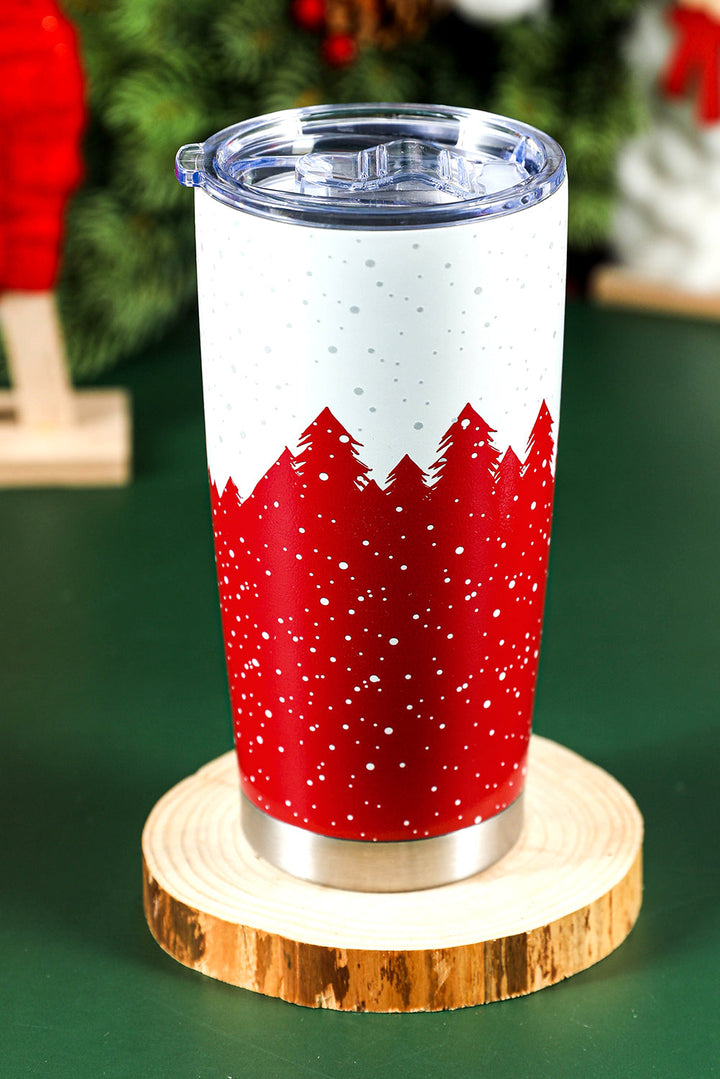 Christmas Tree Elk Print Stainless Steel Tumbler 20 OZ
