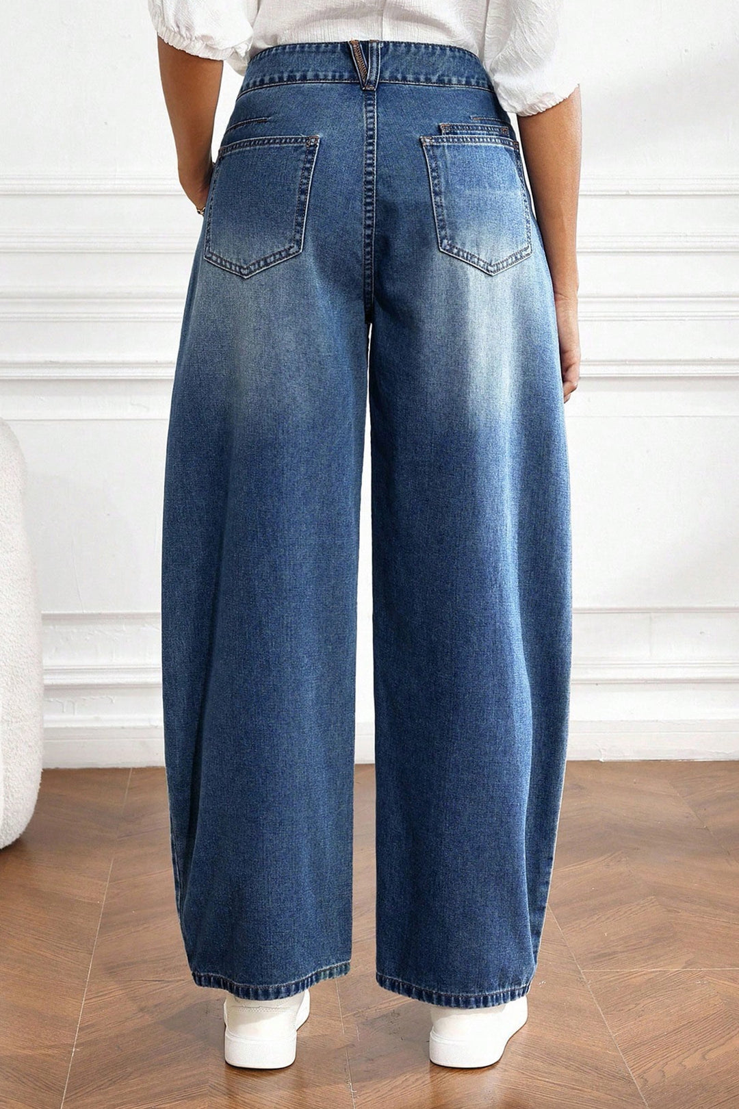 Ashleigh Blue Curved-Knife Ankle-Length Casual Jeans