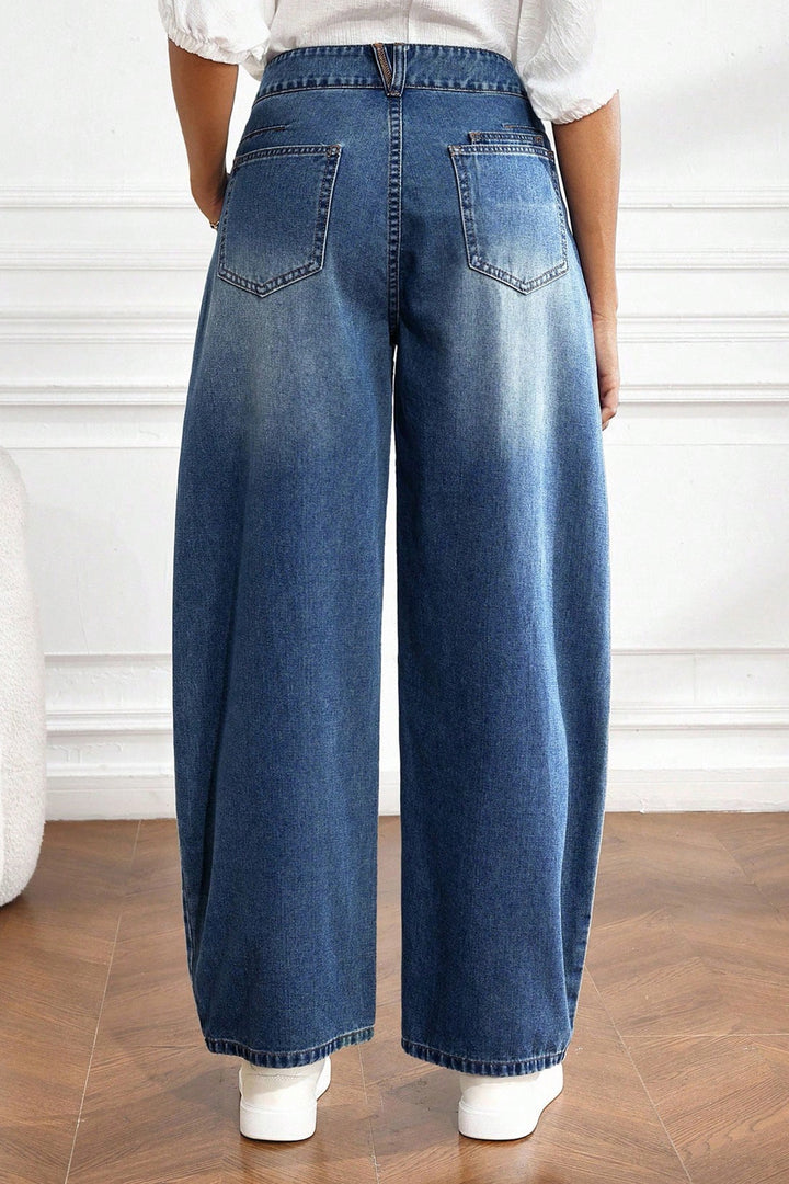 Ashleigh Blue Curved-Knife Ankle-Length Casual Jeans