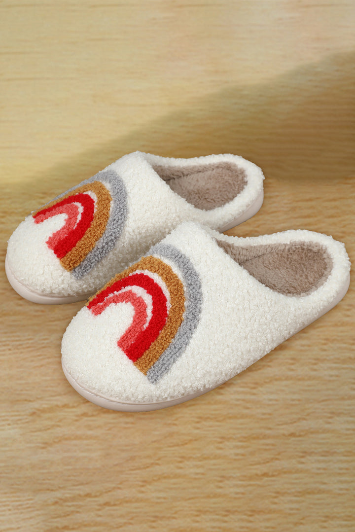 Bright  Rainbow Plush Winter Home Slippers