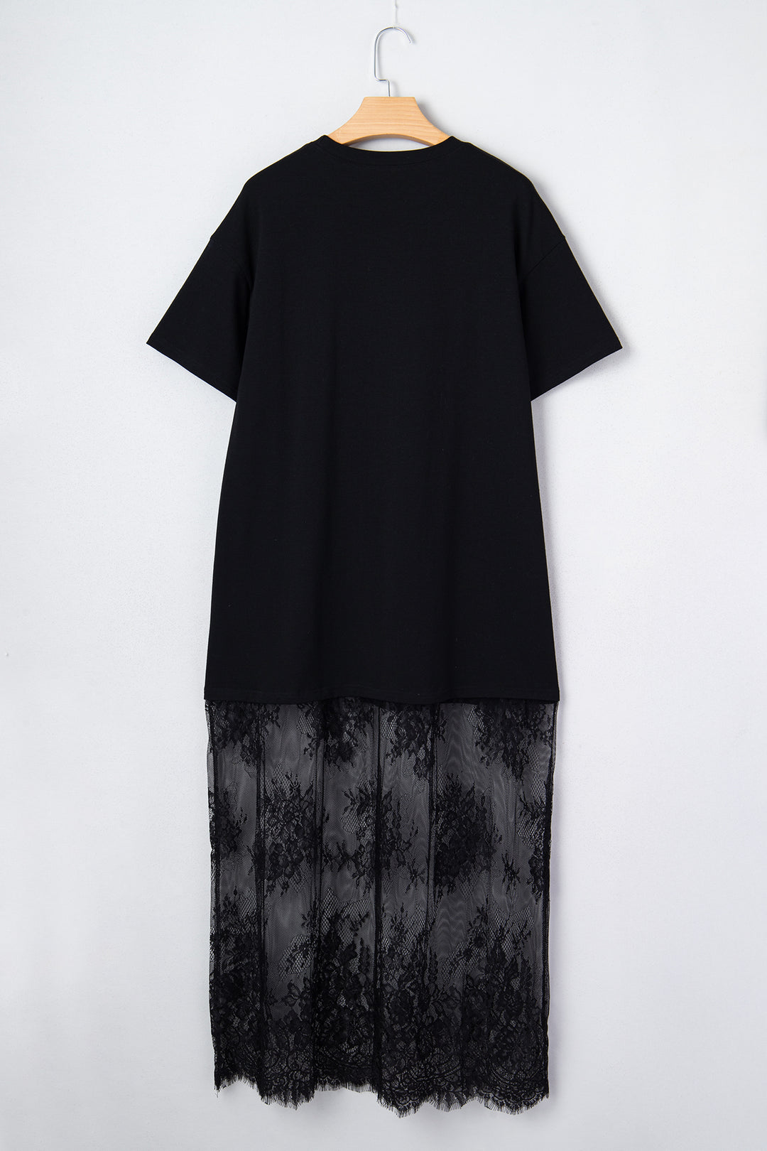 Floral Patchwork Short Sleeve T Shirt Loose Maxi Dress
