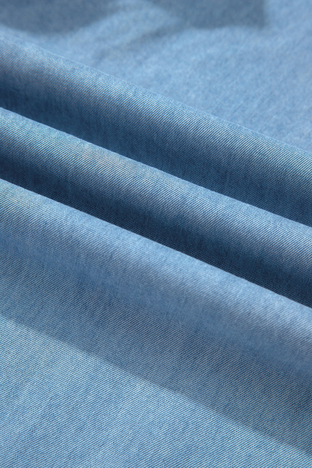 Casual Beau Blue Ruffled Hem Wide Leg Chambray Pants