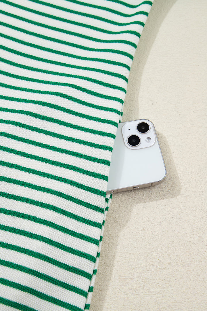 Quarter Zip Polo Collar T Shirt Dress with Pockets