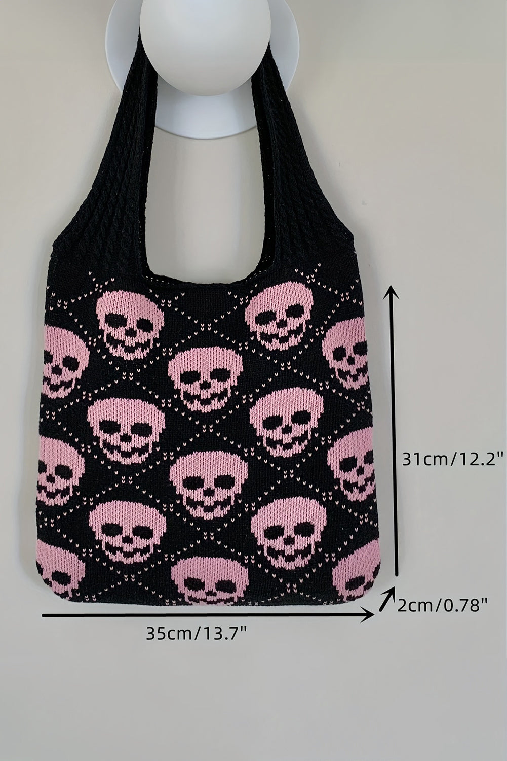 Halloween Skull Knitted Shoulder Bag