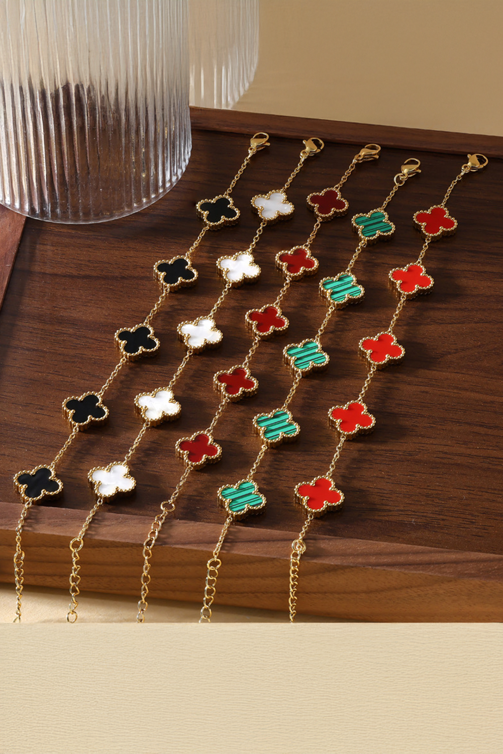 Bracelet chaîne trèfle à quatre feuilles de la Saint-Patrick