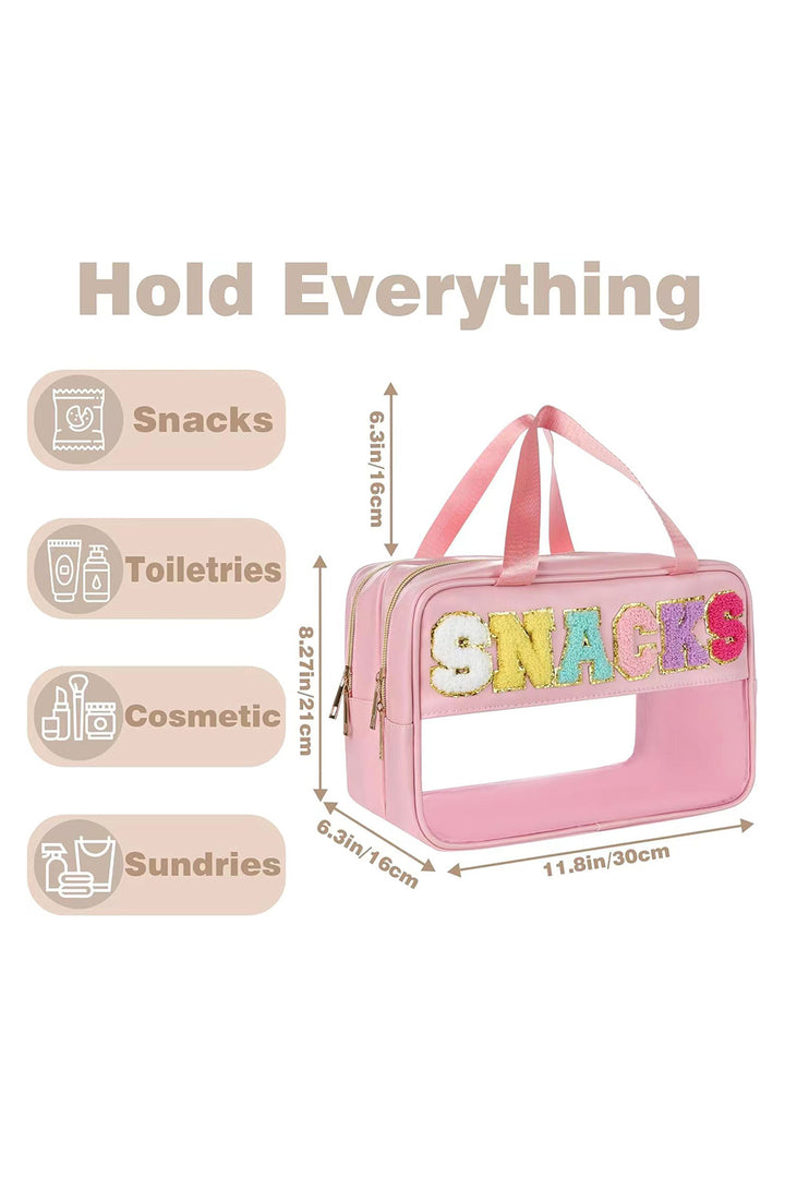 SNACKS Transparente, doppellagige, tragbare PVC-Tasche