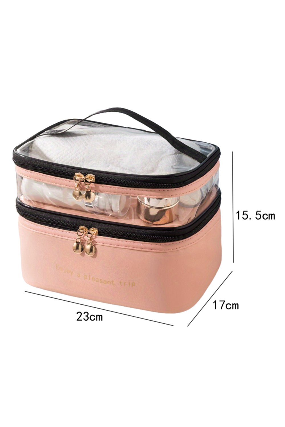 Waterproof PVC Double-layer Cosmetic Bag
