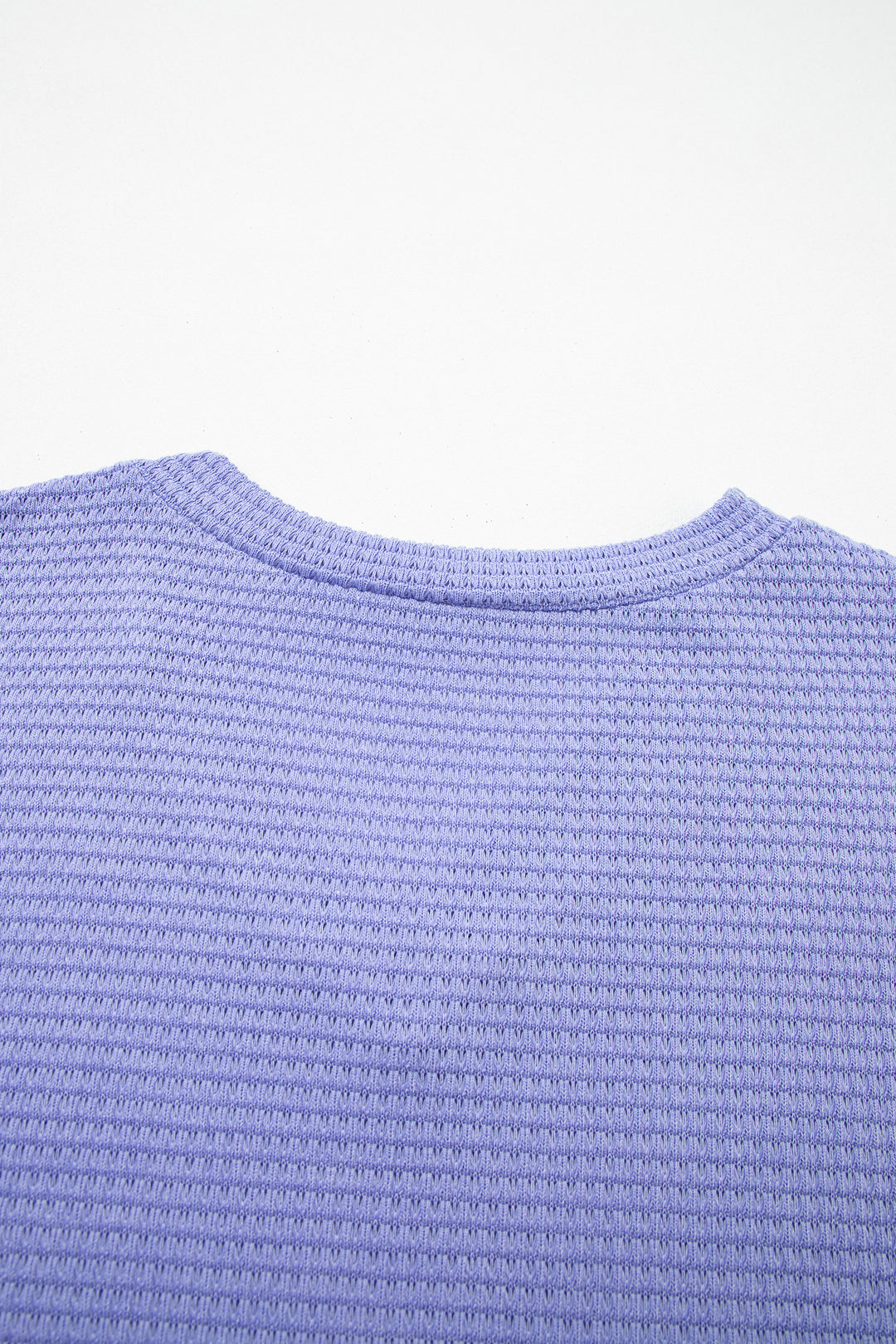 Waffle V Neck Short Sleeve Knit Top