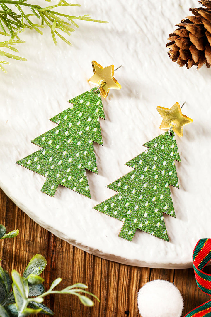 Boucles d'oreilles pendantes de Noël à pois