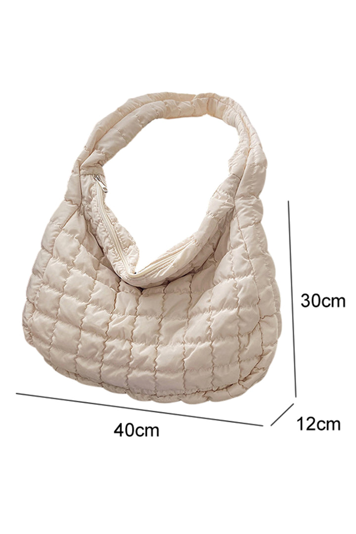 Quilted Zipper Large Shoulder Bag
