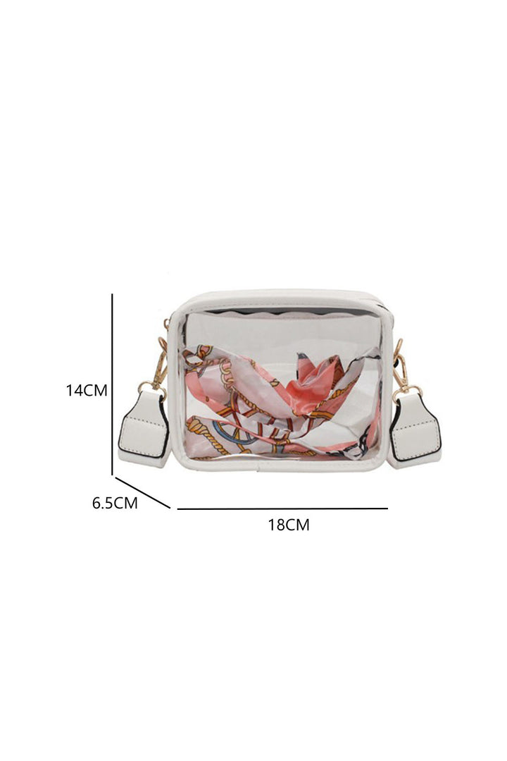 Clear PVC Leather Strap Crossbody Bag