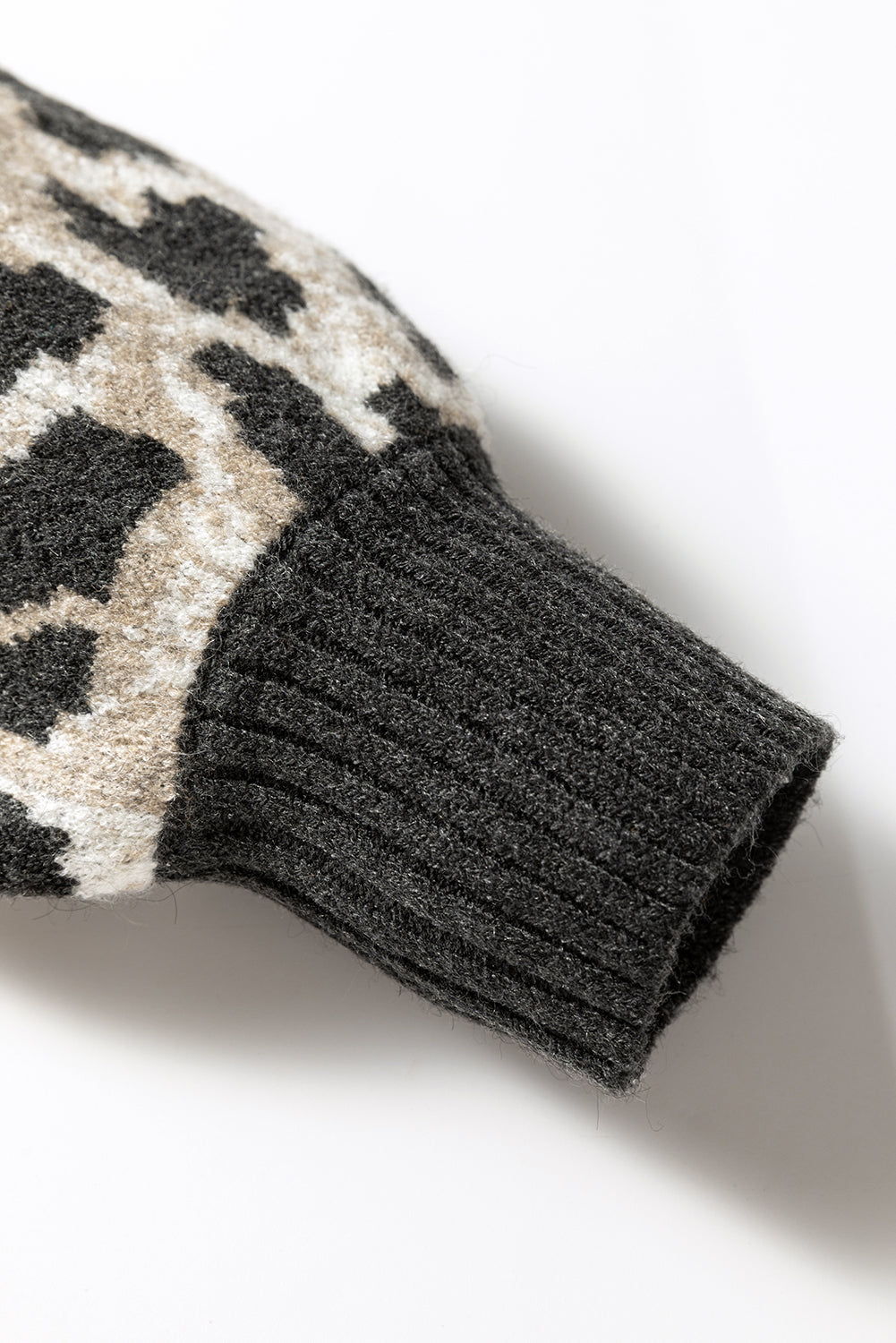 Leopard Drop Shoulder Baggy Sweater