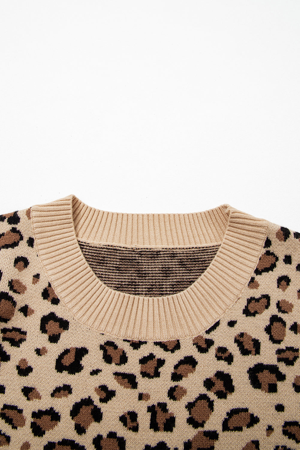 Leopard Print Dolman Sleeve Sweater