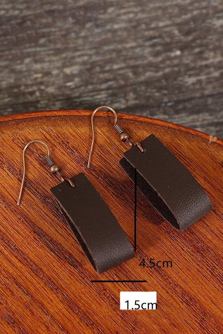 Boucles d'oreilles pendantes en cuir PU circulaire