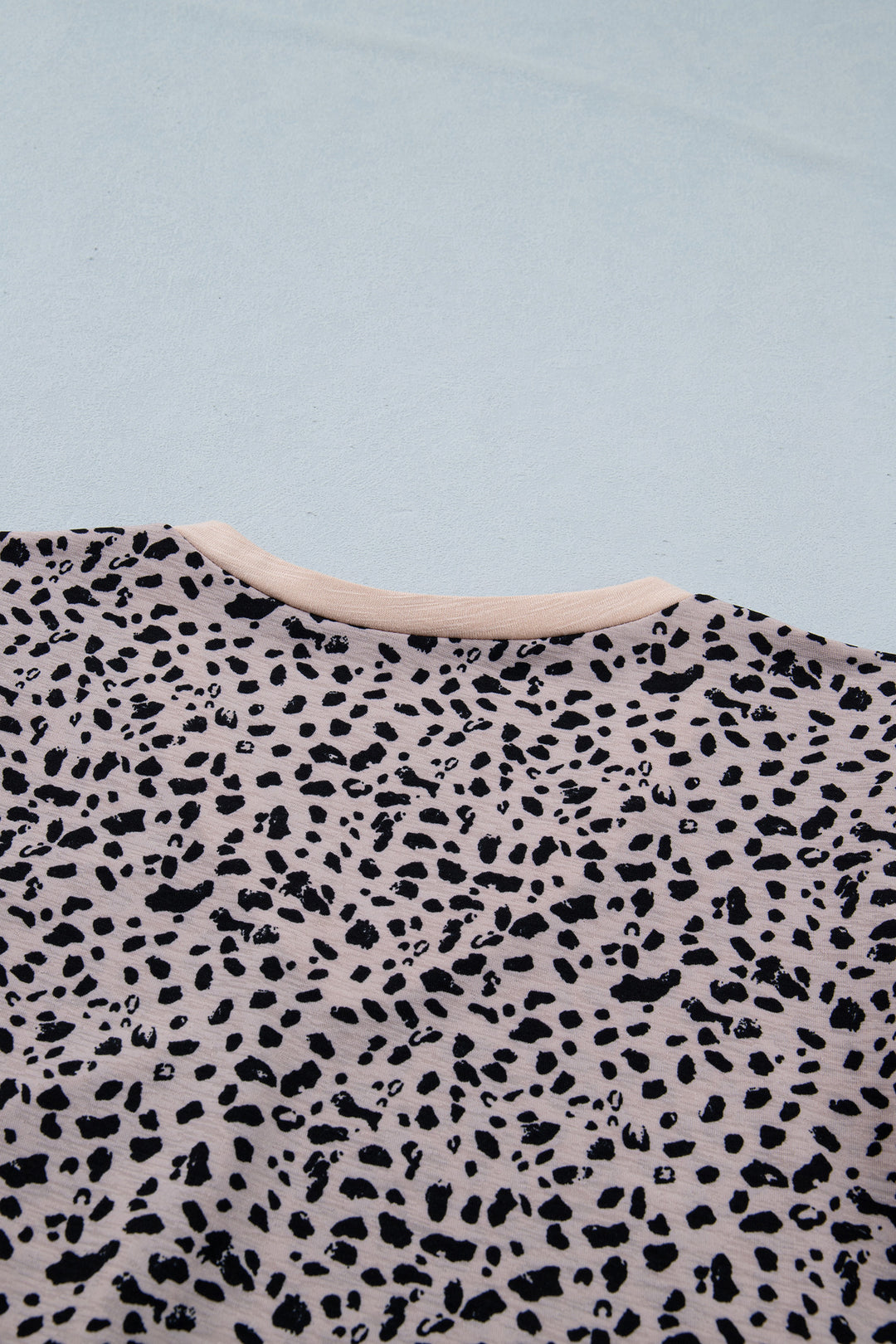Black Cheetah Print V Neck Ruffle Trim Loose Tank Top