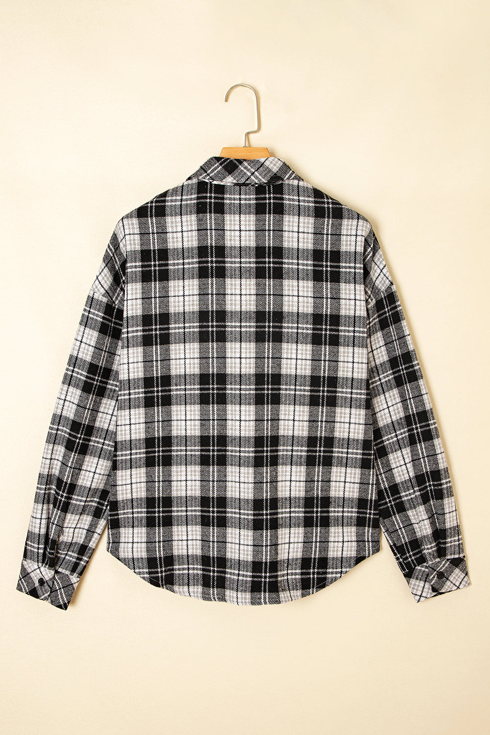 Plaid Print Chest Pockets Buttoned Shirt