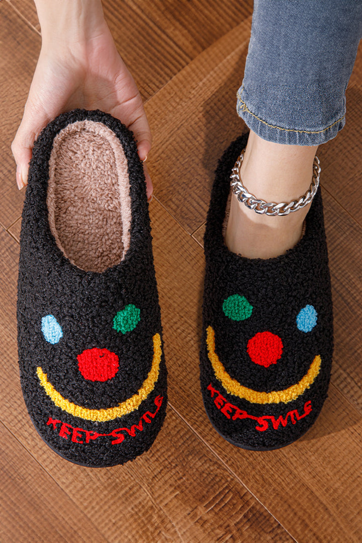 Chaussons d'intérieur imprimés Sherpa Keep Smile