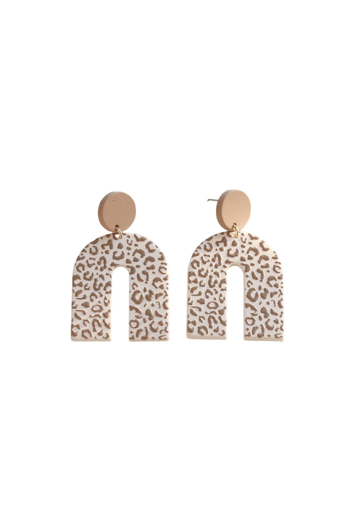 Boucles d'oreilles en U à imprimé animal neutre
