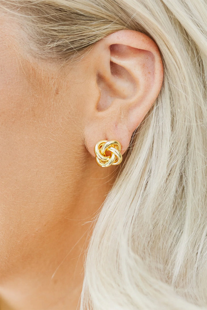 Minimalism Knotted Plated Stud Earrings