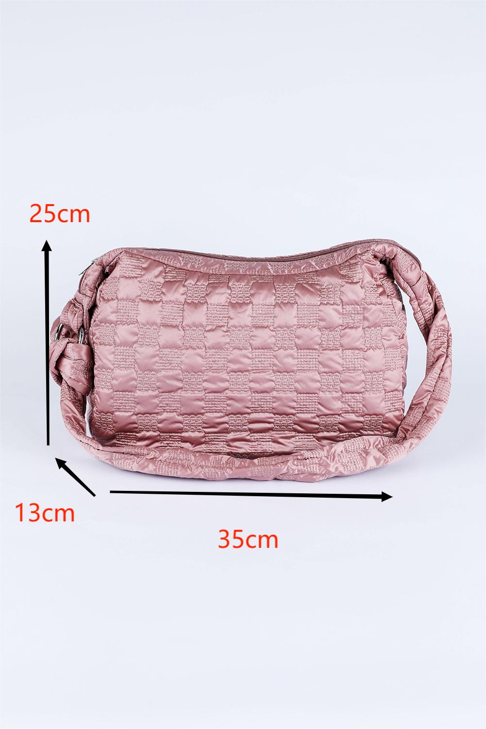 Grand sac fourre-tout zippé texturé à carreaux