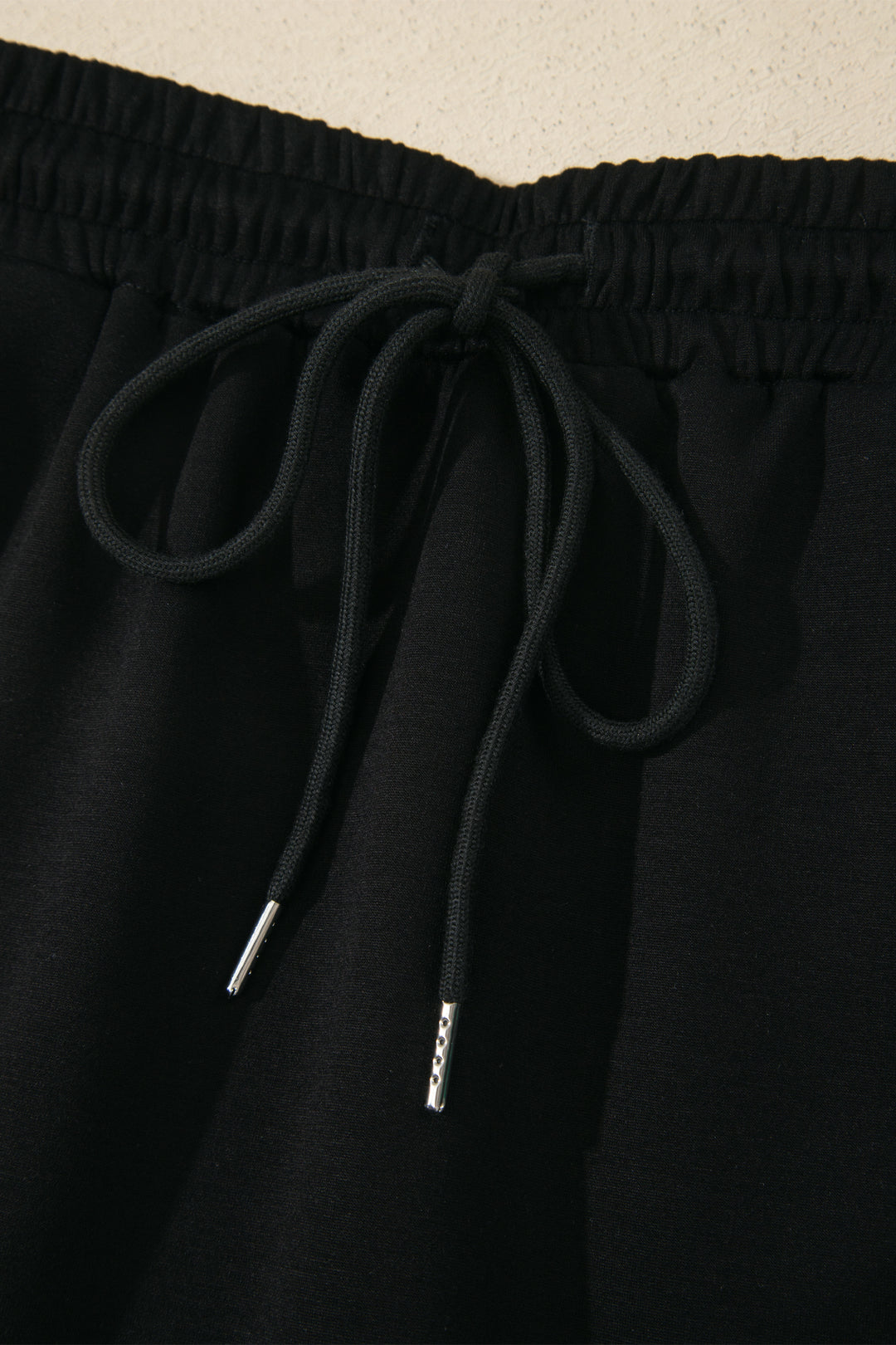 Black Preppy Striped Trim V Neck Polo Tee Drawstring Skort Set