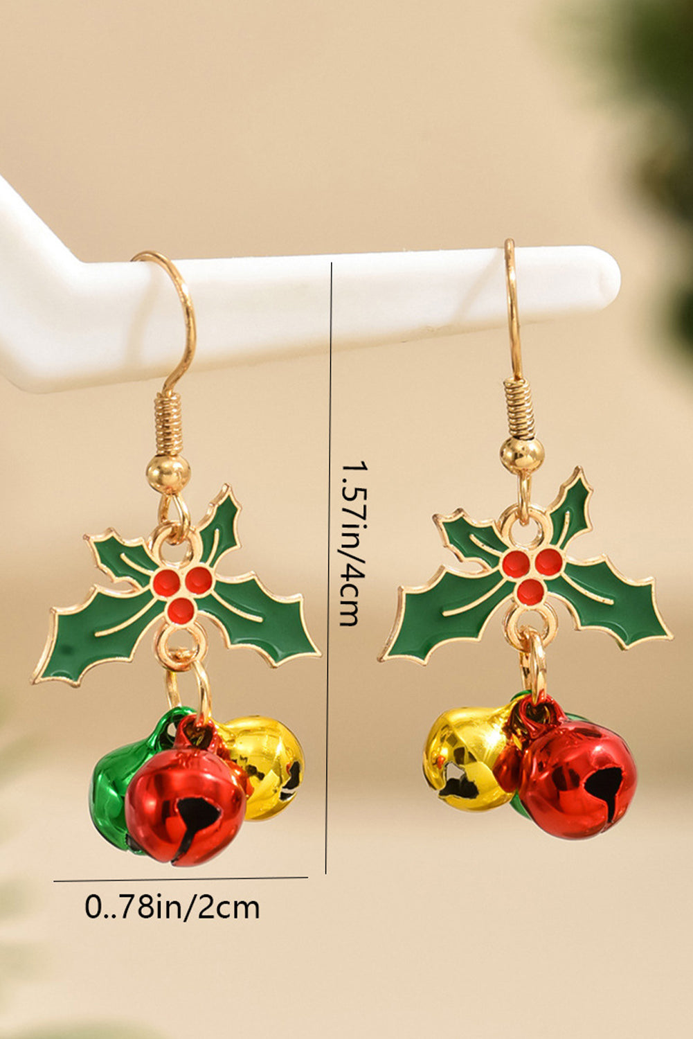 Vergoldete Weihnachts-Ohrringe mit Glöckchen