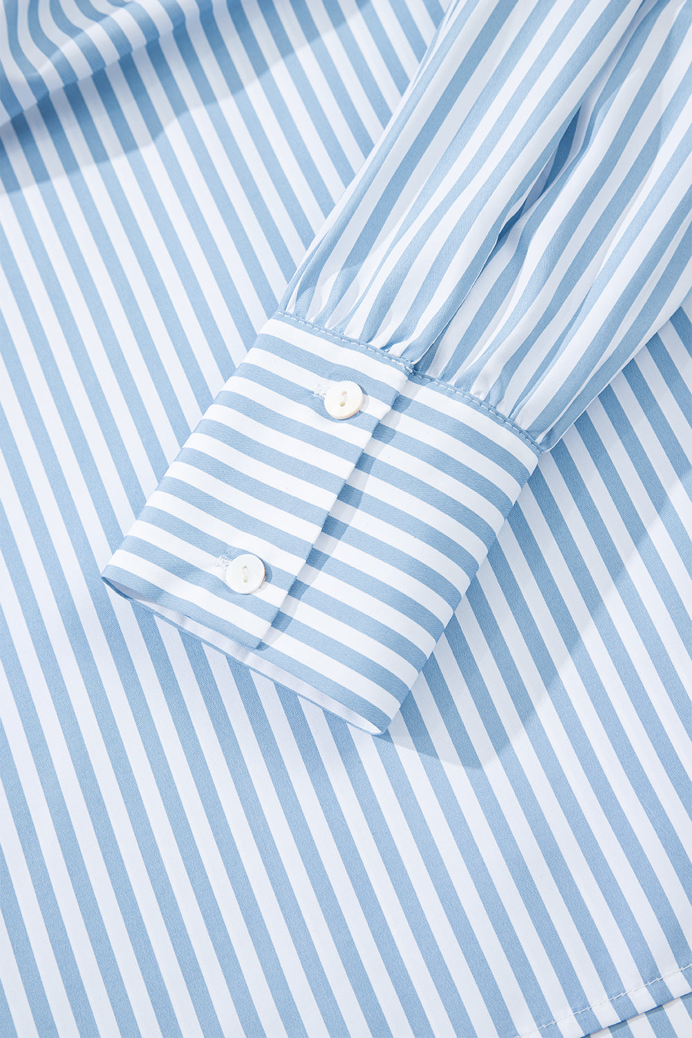 Shirred Detail Half Placket Collared Long Sleeve Fall Shirt