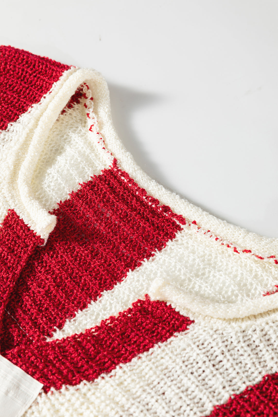 Colorblock V Neck Bracelet Sleeve Sweater