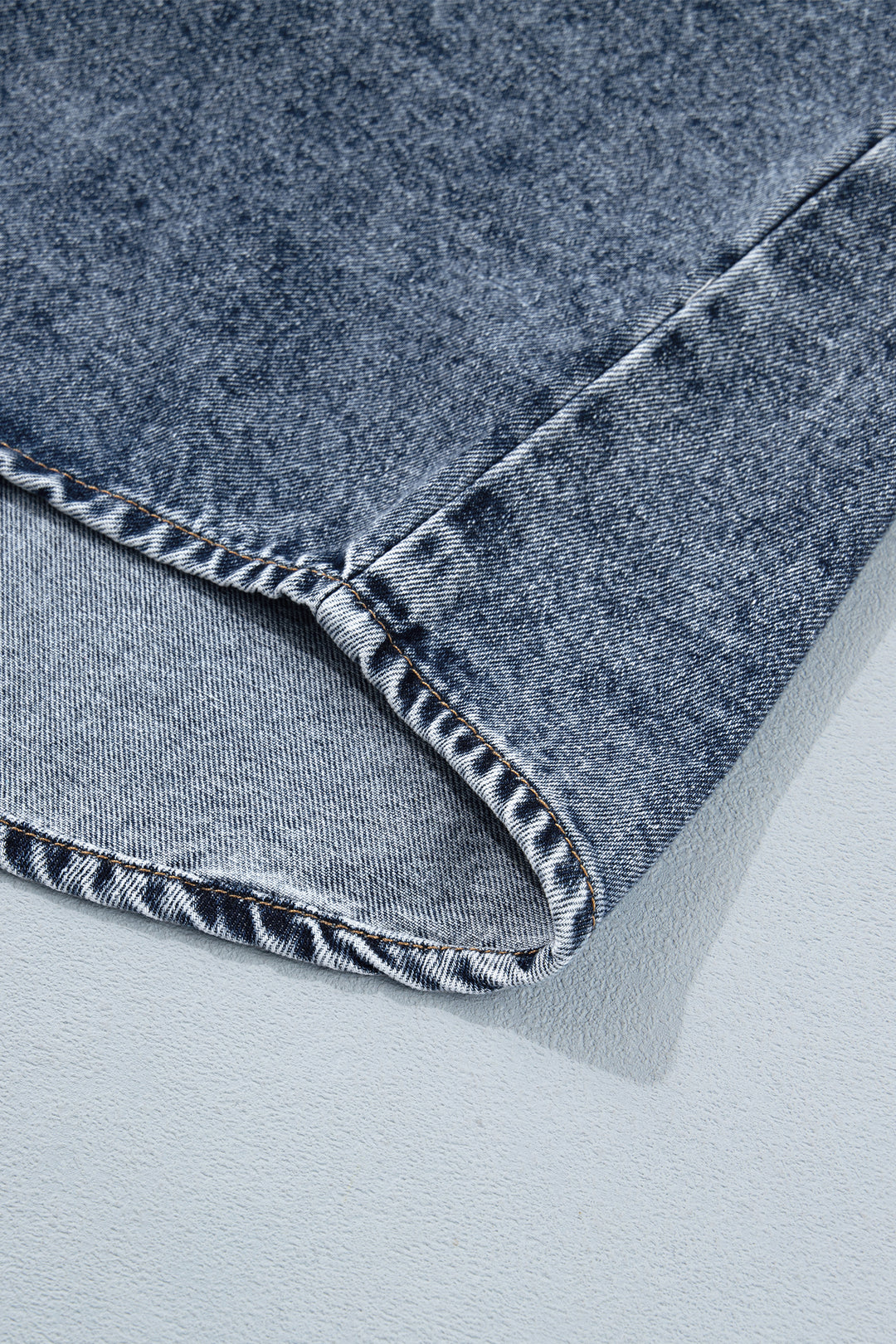 Ashleigh Blue Solid Denim Button Front Pocket Cowboy Vest