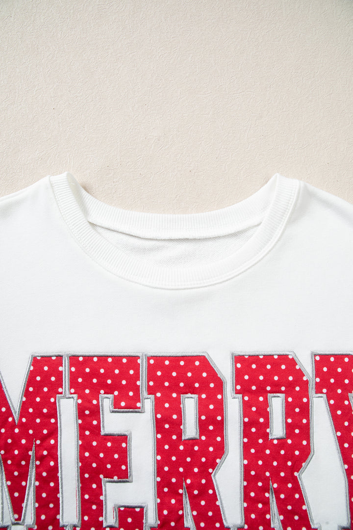 Red Polka Dot MERRY Holiday Long Sleeve Top and Shorts Set