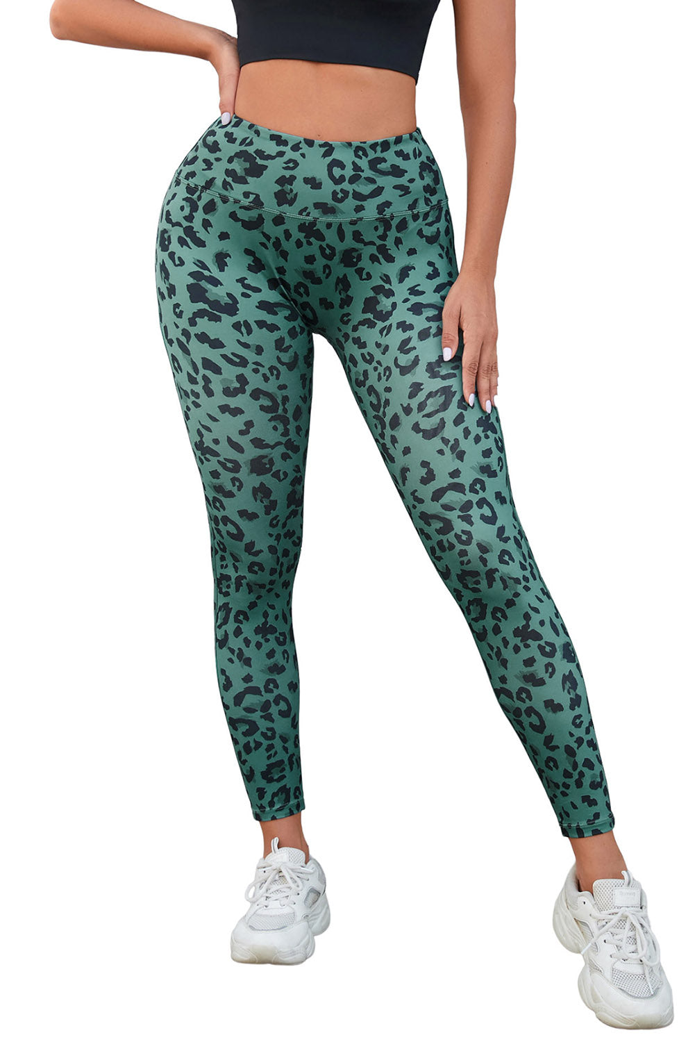 Classic Leopard Green Print Active Leggings