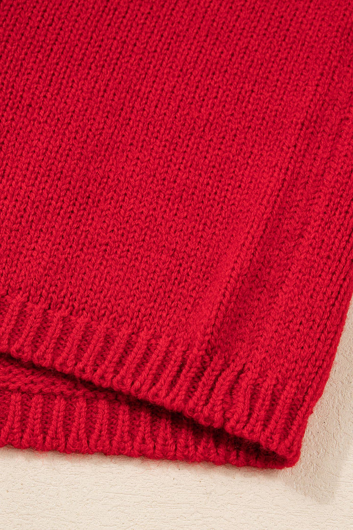 Festive Bow Backless Bubble Sleeve Sweater